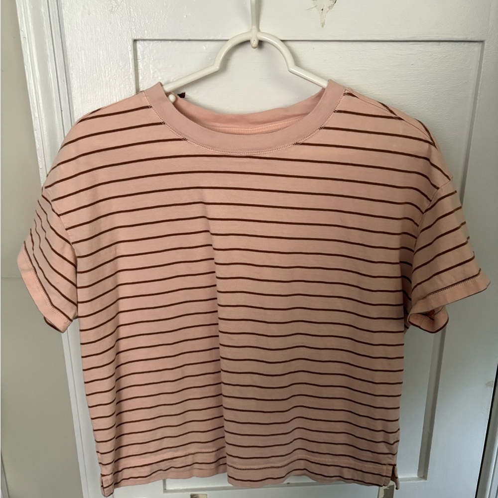 Old Navy Striped Pink & Brown Women's Tee